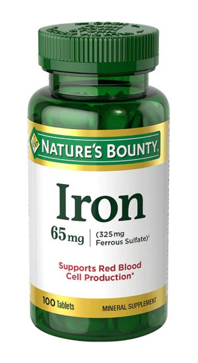 قرص آهن نیچرز بونتی ۶۵ میلی گرم100 عددی Iron plus Nature’s Bounty