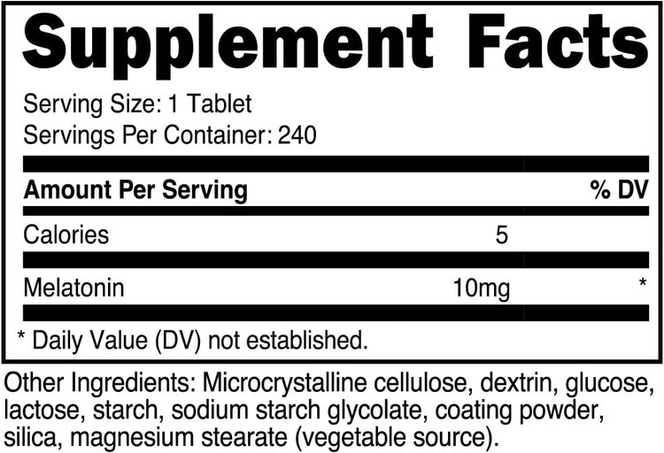  ملاتونین 10 میلی گرم ناتری کاست 240 عددی Nutricost Melatonin 10mg, 240 Tablets - 10mg