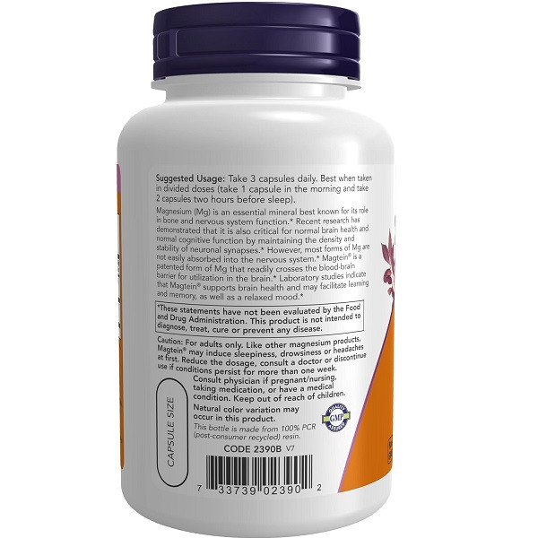 منیزیم ال ترئونات ناو 90 عدد NOW Magtein Magnesium L-Threonate