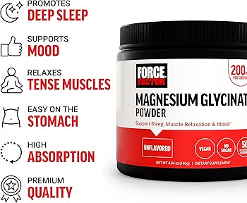 منیزیم گلیسینات فورس فاکتور 180 عددForce Factor Magnesium Glycinate 200m