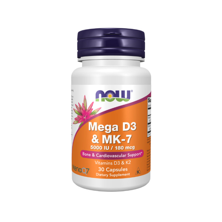 مگا D3 اند امکی-سِوِن ناو فودز ۱۳۰تاییNow Foods Mega D3 & MK-7