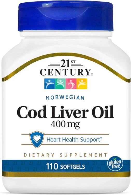 نرم روغن کبد ماهی ۲۱سنتری، ۱۱۰ تایی21st Century Cod Liver Oil Softgels, 110 Count