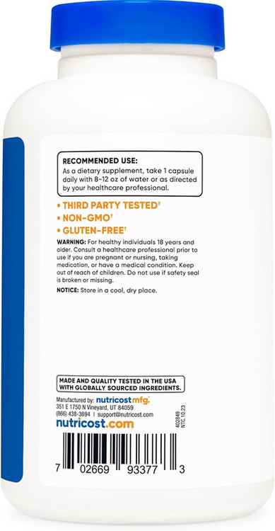 نیاسینامید ناتری کاست 500 میلی گرمی Nutricost Niacinamide (Vitamin B3 Flush Free Vitamin B3
