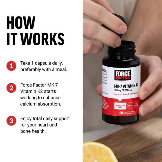 ویتامین کا2 MK-7 فورس فکتور 60 عددی Force Factor MK-7 Vitamin K