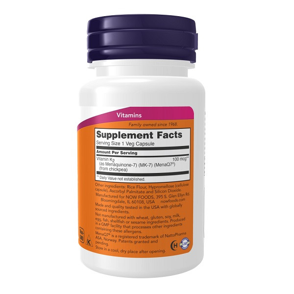 ویتامین K ناو۶۰تایی Now MK-7 Vitamin K-2 100mcg