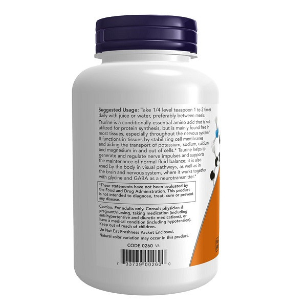 پودر پیور تائورین ناو (۲۷۰گرمی)Now Taurine Pure Powder