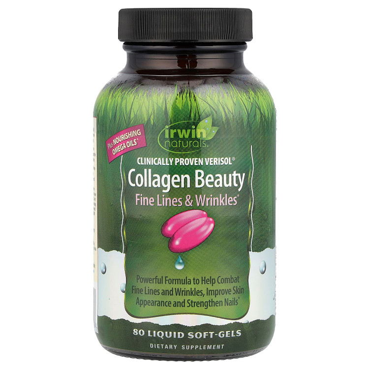 کلاژن اروین نچرالز (۸۰عدد)Irwin Naturals Clinically Proven Verisol® Collagen Beauty, 80 Liquid Soft-Gels
