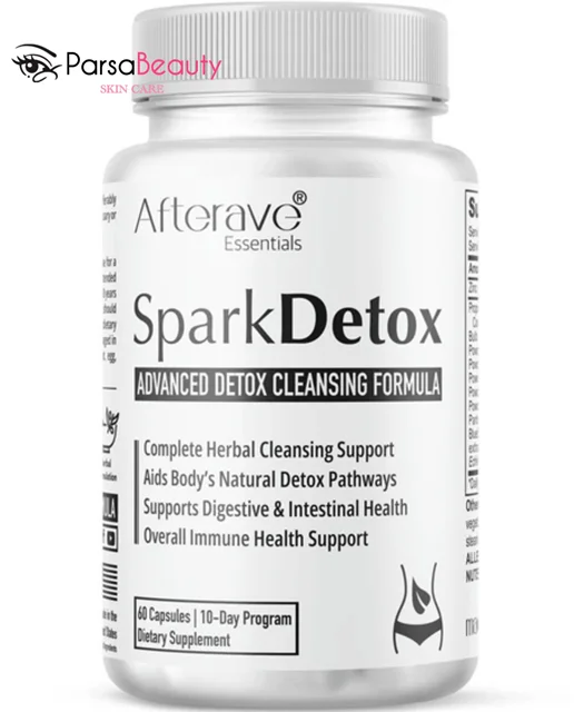 کپسول سمزدایی بدن Spark Detox افترایو 60 عددی پاکسازی و سلامت گوارش اصل Afterave Essentials Spark Detox 60 Capsules – Detox Cleanse & Digestive Support