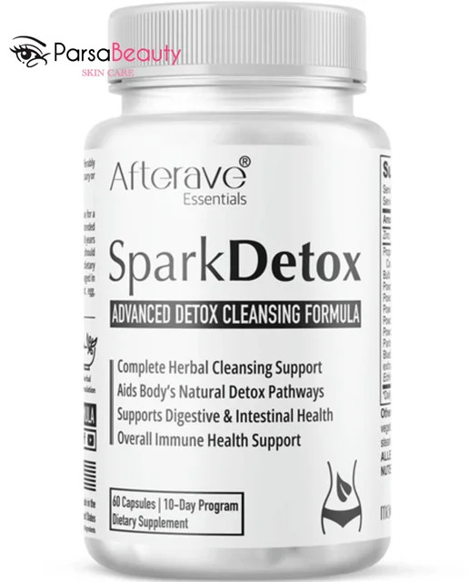 کپسول سمزدایی بدن Spark Detox افترایو 60 عددی پاکسازی و سلامت گوارش اصل Afterave Essentials Spark Detox 60 Capsules – Detox Cleanse & Digestive Support