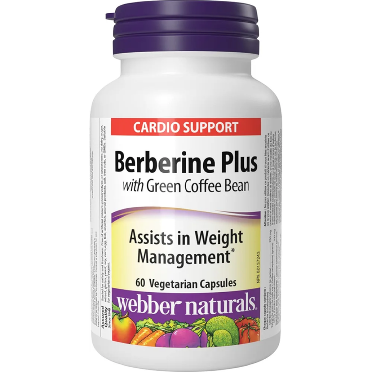 کپسول گیاهی کاهش قند خون بربرین همراه با دانه قهوه سبز Webber Naturals Berberine Plus 500mg وبر نچرالرز (60 عددی)