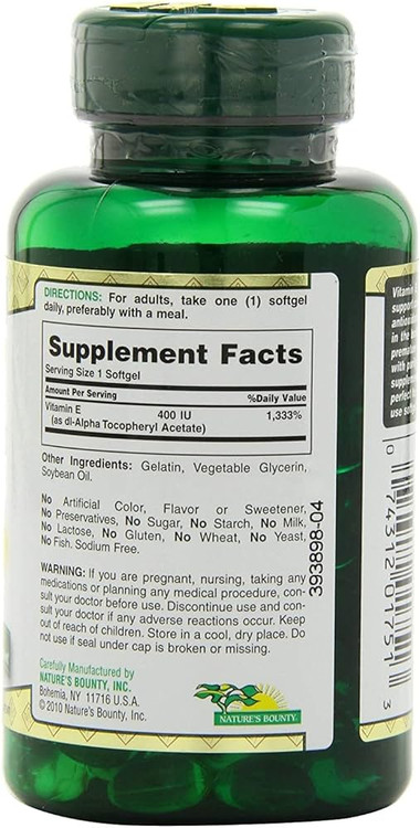 E ویتامین (۲۰۰عدد) vitamin E NATURE'S BOUNT