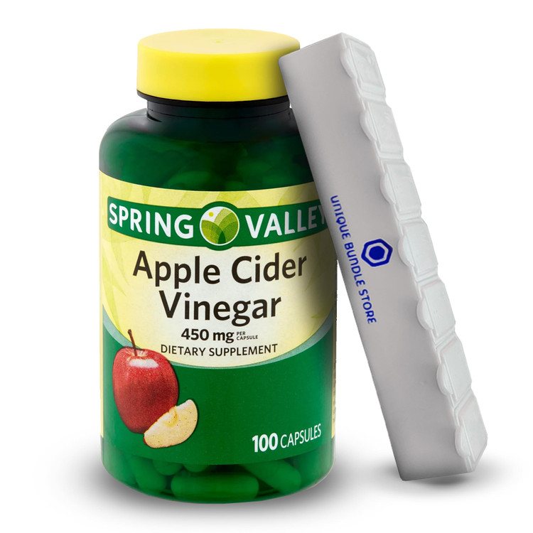 Spring Valley، کپسول سرکه سیب، 450 میلی گرم 100 عدد، مکمل غذایی قرص سرکه سیب (بسته 1 عددی)