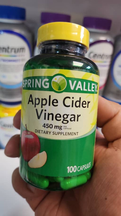 Spring Valley، کپسول سرکه سیب، 450 میلی گرم 100 عدد، مکمل غذایی قرص سرکه سیب (بسته 1 عددی)