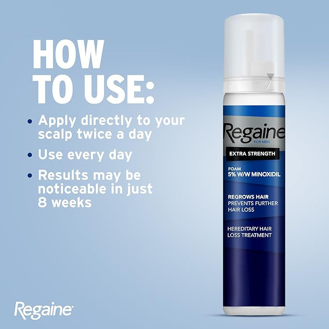 فوم ضد ریزش مو مردانه روگین ۵ درصد حجم ۶۰ میلیلیتر (پک ۶عددی) Regaine Men Foam, 5% Minoxidil, Clinically Proven to Stimulate Hair Growth, 60g