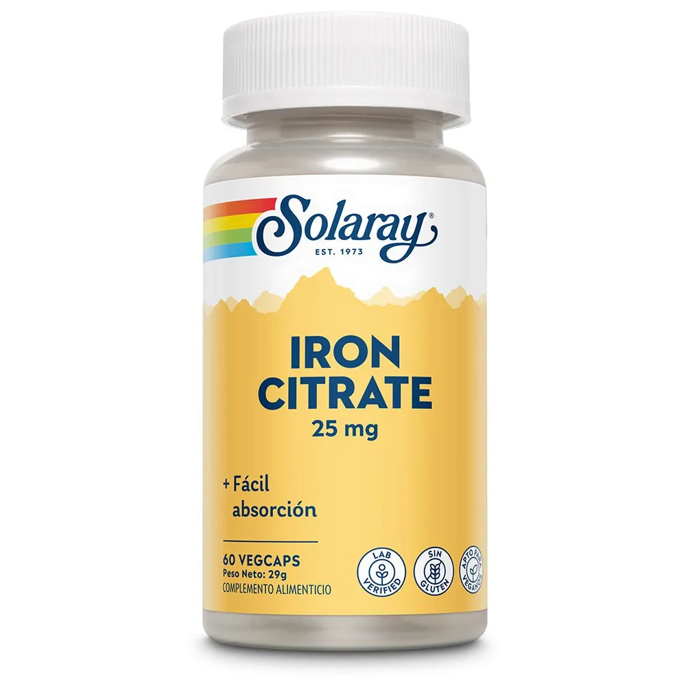 کپسولهای گیاهی Solaray® Iron Citrate 25 میلیگرم، 60 عددی