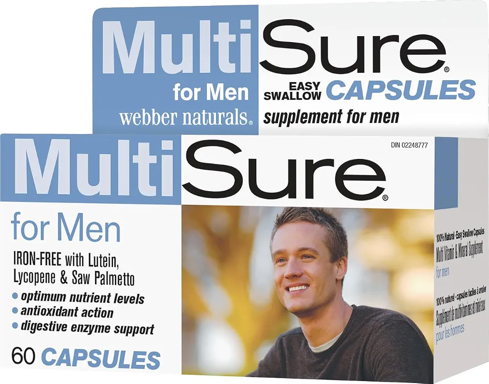 مولتی ویتامین مردانه وِبر نچرالز مولتیشور ۶۰ عددی | Webber Naturals MultiSure Men’s Multivitamin